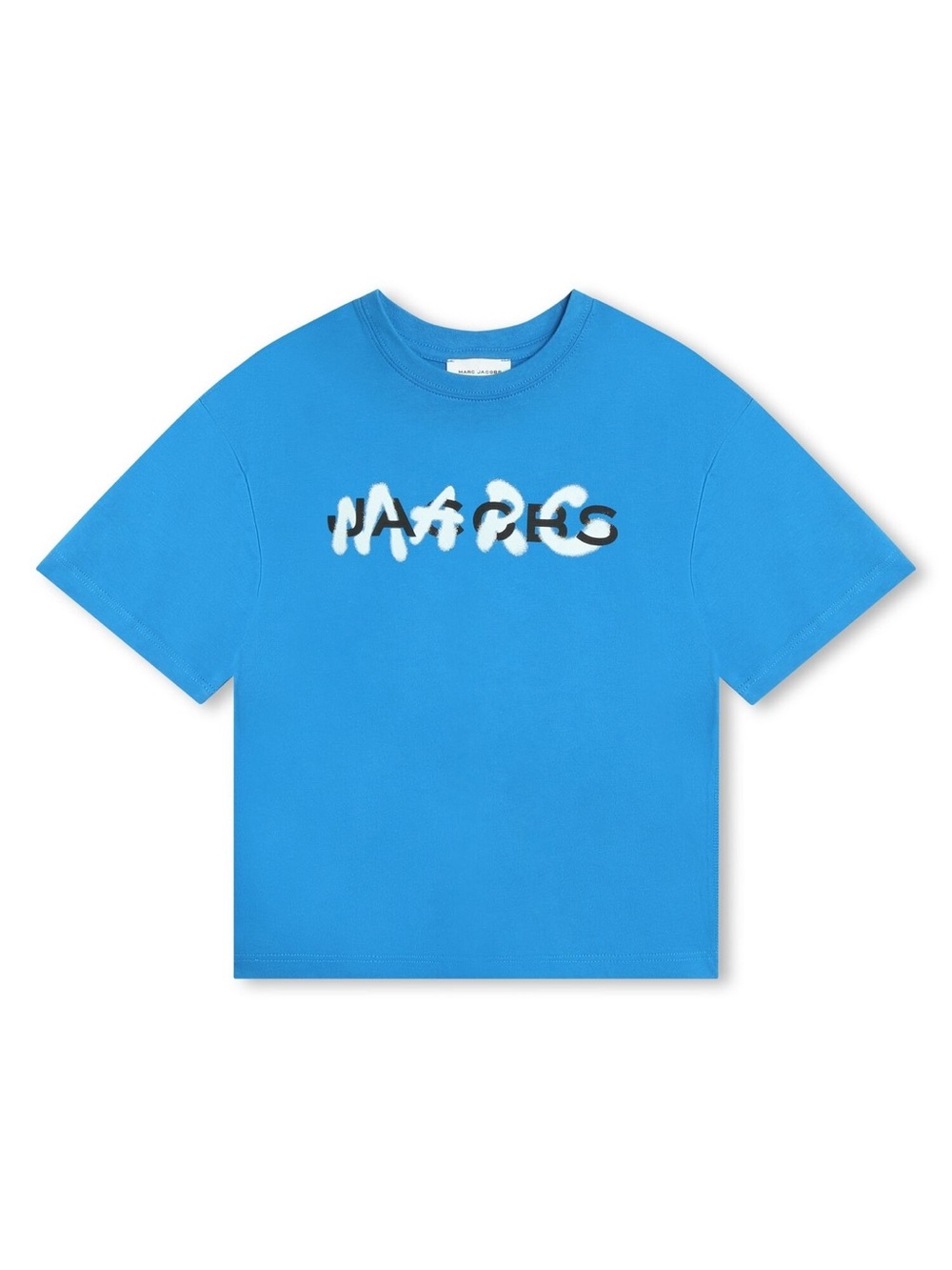 Marc Jacobs Logo Print Graphic T-Shirt Boys Size 5 Blue Organic Cotton Crewneck